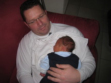 Papa mit dem kleinen Basti. 27.02.2010